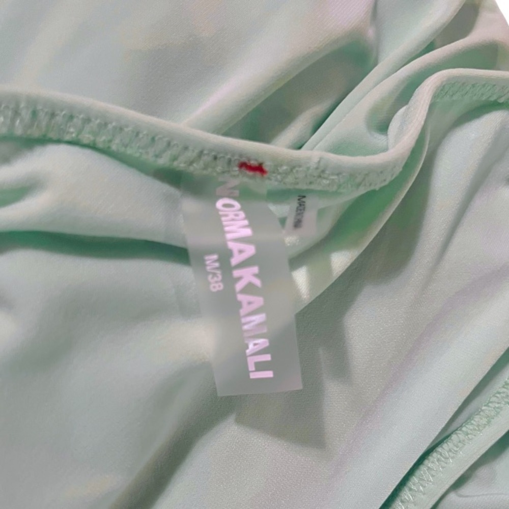 Norma Kamali One-Shoulder Ruched Midi Dress in Seafoam (38/M) - Picture 7 of 7
